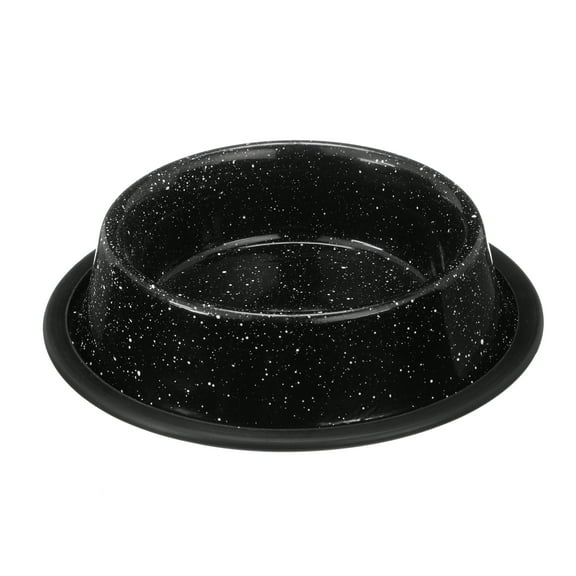 Camping Style Non-Tip Pet Bowl - Food or Water Bowl for Cats or Dogs, 16 oz., Black