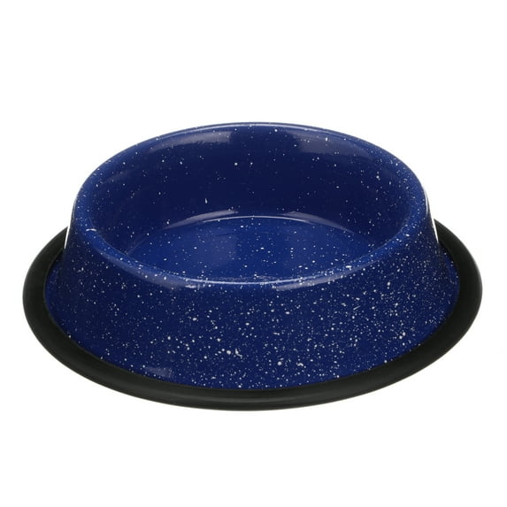 Camping Style Non-Tip Pet Bowl - Food or Water Bowl for Cats or Dogs, 16 oz., Blue