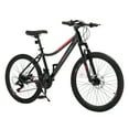 thumbnail image 1 of Ktaxon 24" Mountain Bike with Shimano 21 Speed, Disc Brakes, Black Red, 1 of 8