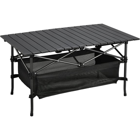 Camping Table That Fold up Lightweight Aluminum Folding Table Roll Up Table with Easy Carrying Bag for Indoor Outdoor Camping Backyard BBQ Party Patio Beach Picnic Medium