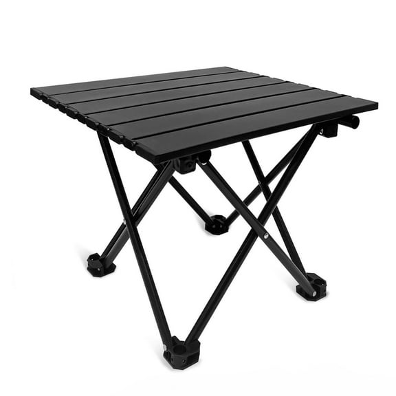 BN-LINK Small Camping Table, Portable Folding Beach Table, Outdoor Ultralight Metal Camping Table, with Carry Bag for Outdoor Cooking, Picnic, Camp, Boat, Travel, Black