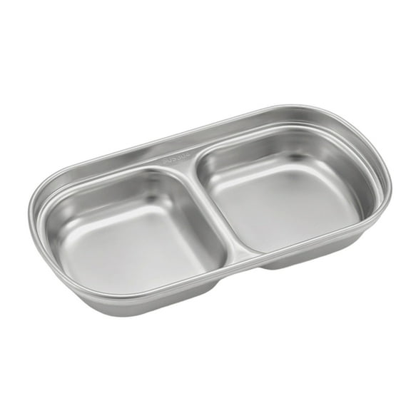 Camping Tableware Set Outdoor Stainless Steel Compartment Tray Dish and Dipping Bowl Portable Practical Hiking Gear