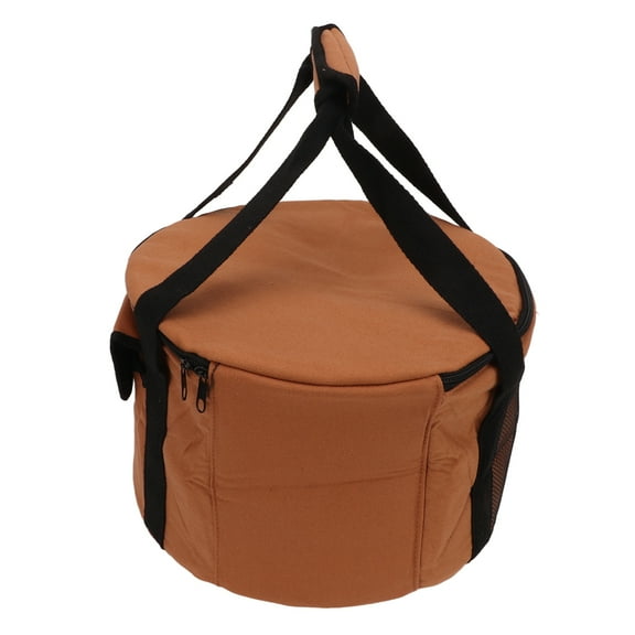 Camping Tableware Storage Bag 13.7L Large Capacity Soft Lining Waterproof Round Picnic Storage Bag for Outdoor BBQ