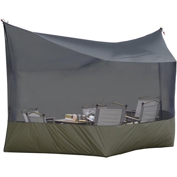 Camping Tarp Mosquito Net, Hammock Screen House, Tarp Mosquito Net Camping Lightweight Bugnet for Tarp 360 Degree Protection for Patio Backyard Hiking Backpacking, OD Green