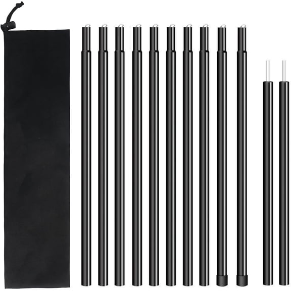 Camping Tarp Poles Adjustable for Tarp Canopy Awning Beach Shade