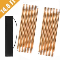 Camping Tarp Poles - Set of 2, Adjustable Aluminum Telescoping Tent Poles for Tarps, Canopy & Awning - Heavy Duty Collapsible Pole- Extends 14.1 ft, Shrinks to 14.8 inch, t - Caravan & Beach Shade