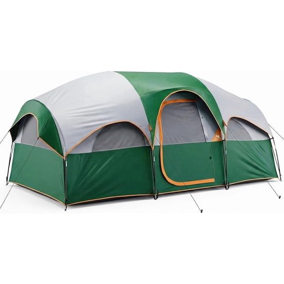 Camping Tent 2/4/6/8 Person, Waterproof Windproof Dome Tent with Rainfly and Multi-Directional Ventilation, Quick Instant Tents Setup for Family Outdoor, Backpacking, Hiking