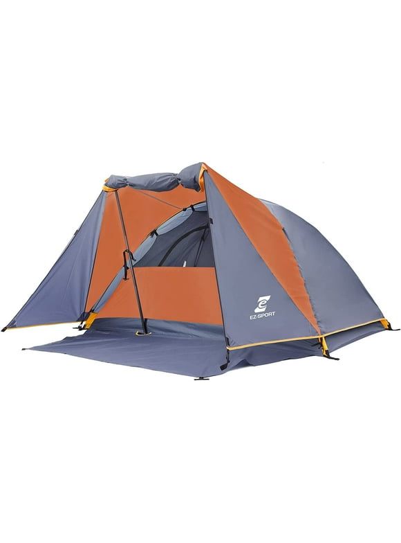 Camping Tent 2 Person, Aluminum Poles Tent with Bike Shed and Rainfly-Portable Dome Tents for Camping