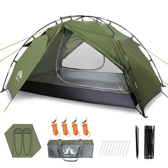 Camping Tent 2 Person Tent Waterproof Two Doors Backpacking Tent Easy Setup