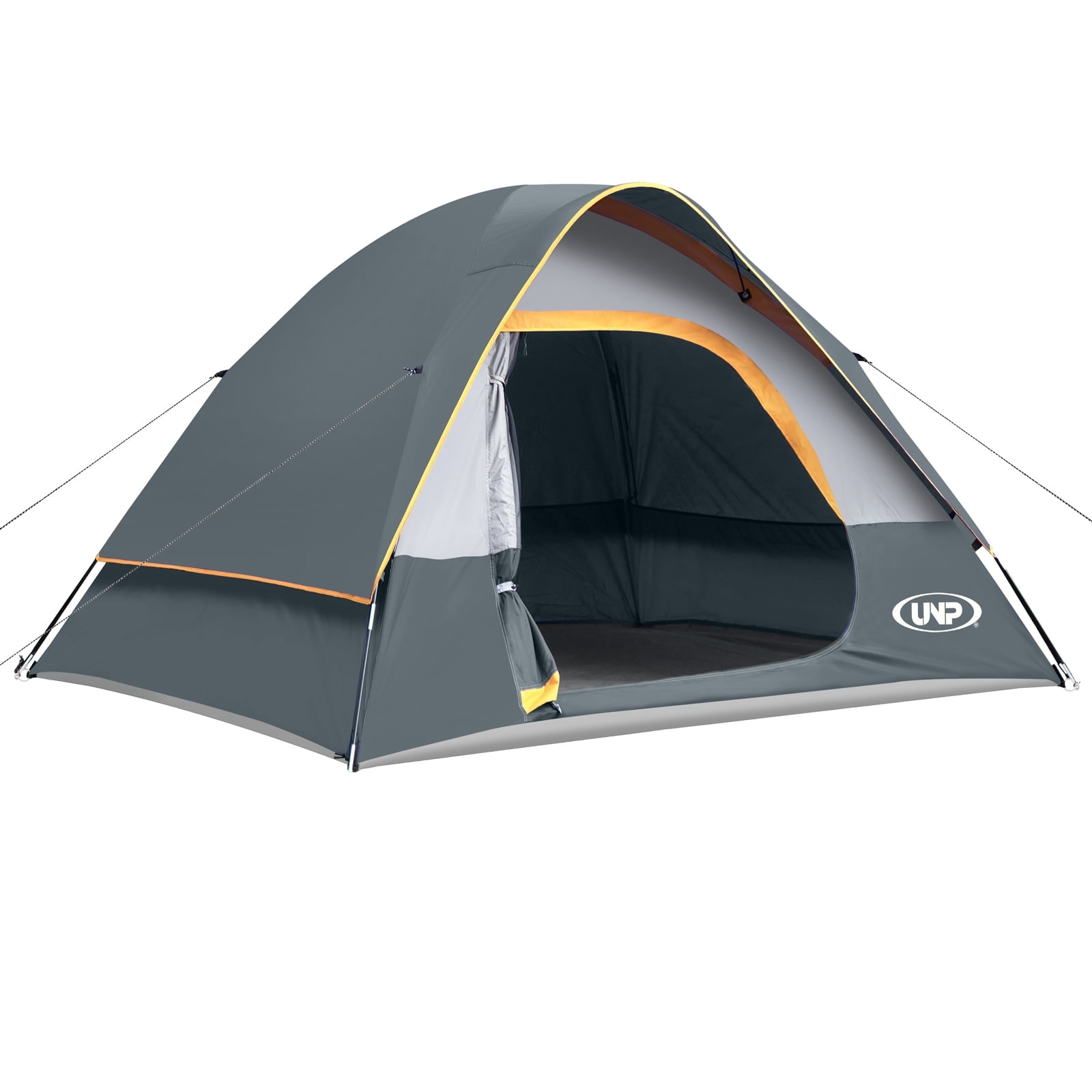 Camping Tent 4 Person, Waterproof Windproof Tent with Rainfly Easy Set up-Portable Dome Tents for Camping, Gray