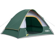 Camping Tent 4 Person, Waterproof Windproof Tent with Rainfly Easy Set up-Portable Dome Tents for Camping, Green