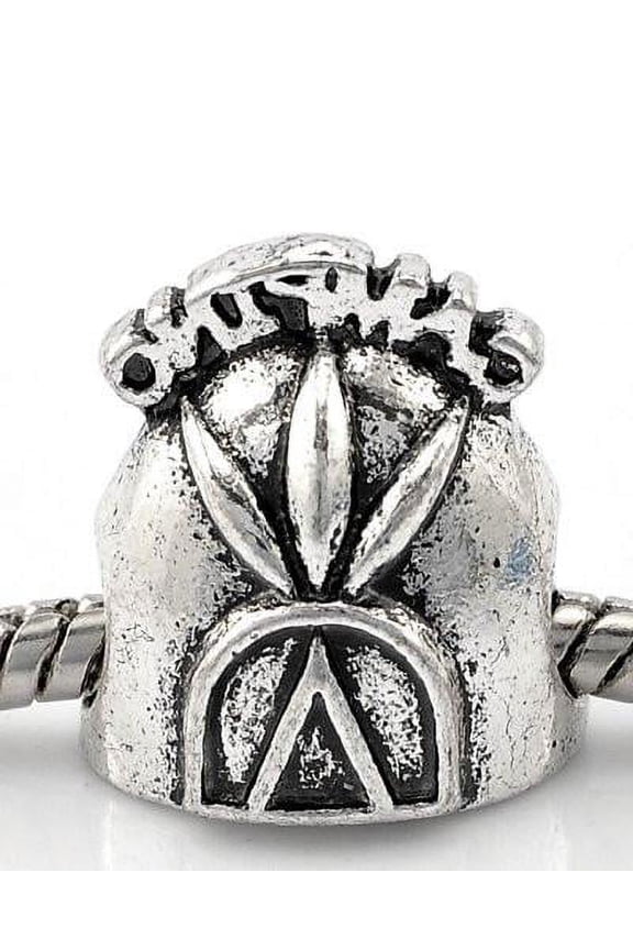 Camping Tent Bead Charm Spacer European Bead Compatible for Most European Snake Chain Bracelet