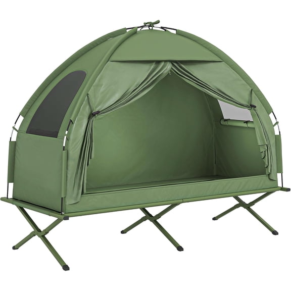 Camping Tent Cot, Single Person Folding Cot Combo, Off-Ground Tent, Covered Outdoor Bed with Carry Bag for Hiking, Camping