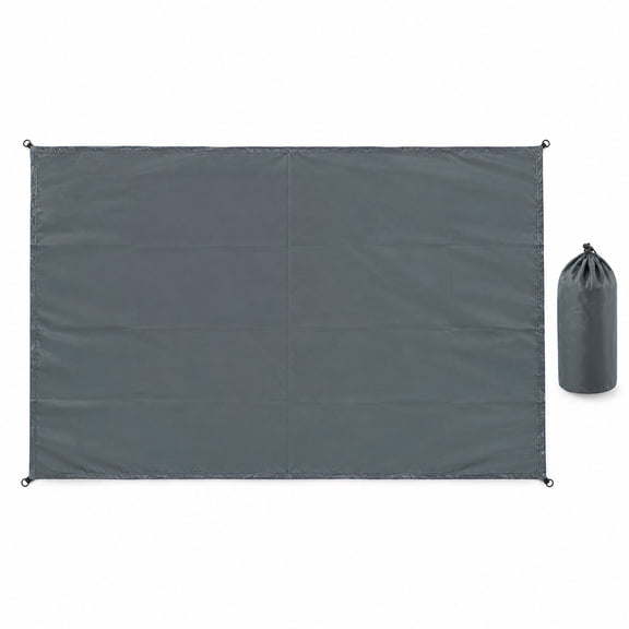 Camping Tent Groundsheet, 3000mm Waterproof Footprint Mat, 14FT x 10FT, Grey Polyethylene, Protective Floor Tarp for 10-Person Tents