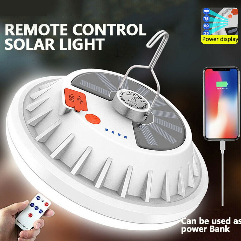 Camping Tent Light 3 in 1 Rechargeable Solar LED Lamp Camping Lantern Portable Outdoor Survival Tent Lamp, Large