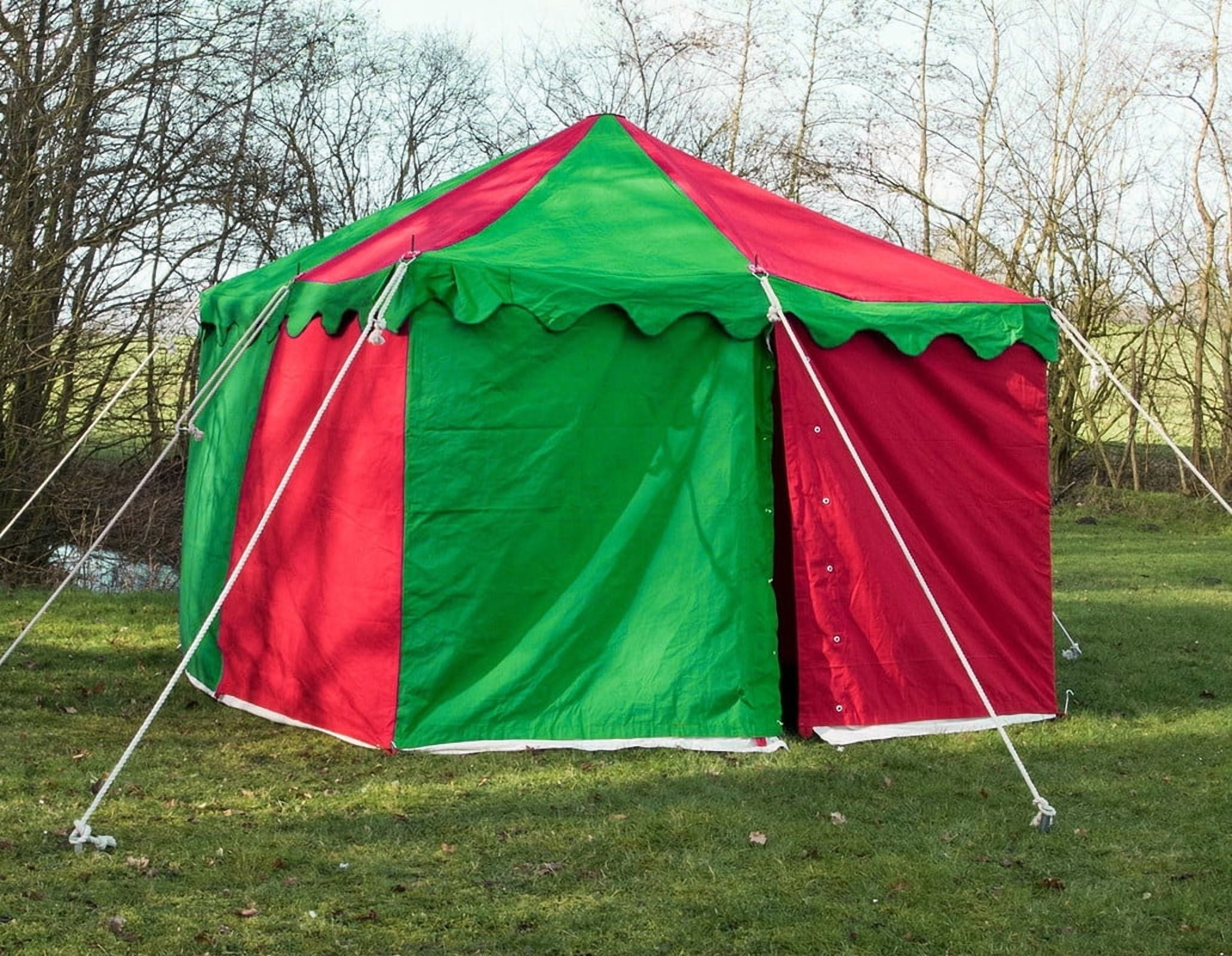 Camping Tent Medieval Knight Harold square Red Green Water proof Tent 4.5X4.5 M