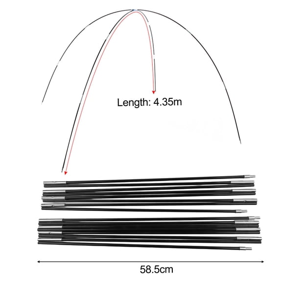 Camping Tent Rod Fiberglass Pole Convenient To Carry Embedded Connection Designed Lightweight Not Easy To Collapse