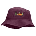 thumbnail image 1 of Camping Tent Scene Embroidered Bucket Hat - Burgundy OSFM, 1 of 5