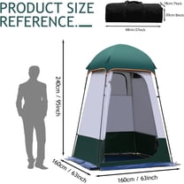 Camping Tent Shower Tent - Outdoor Changing with Built-in Hook, 63 x 63 x 95 Inch, 210D Oxford Cloth Waterproof - Portable Toilet Shelter with Carrying Bag for Camping, Beach