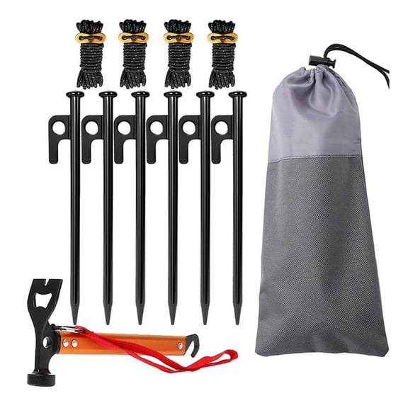 Camping Tent Stakes Aluminium Tent Stakes Peg Garden Ground Anchors With Hook Wind Proof Camp Tent Spikes Canopy Nails