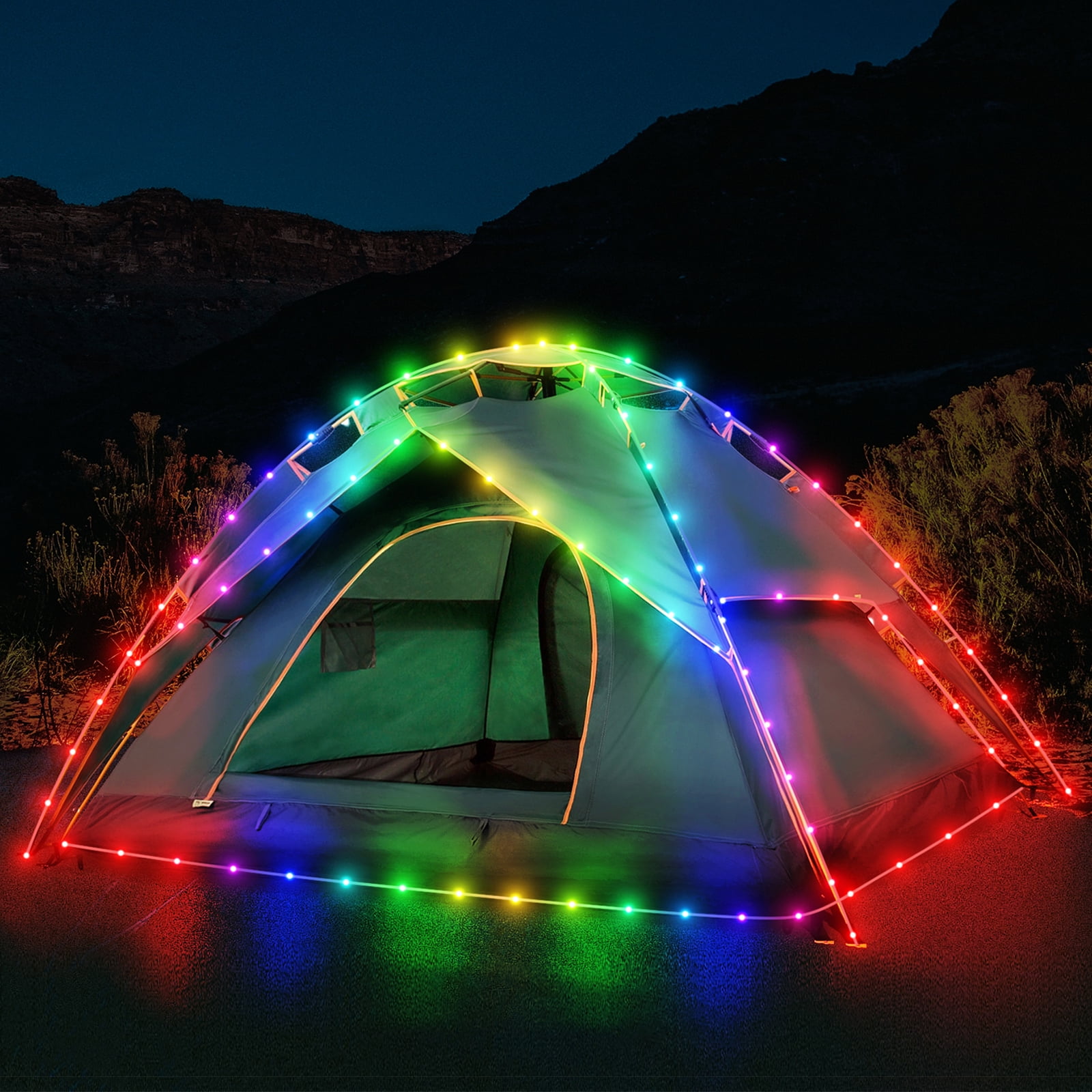 LED Camping Tent Light With RGB Light 2 Pack