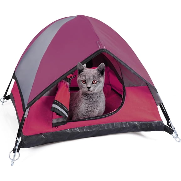 Camping Tent, Tent Bed, Pet Tent for Indoor and Small , Mini Tent (Red, 21 x 21 x 14 )