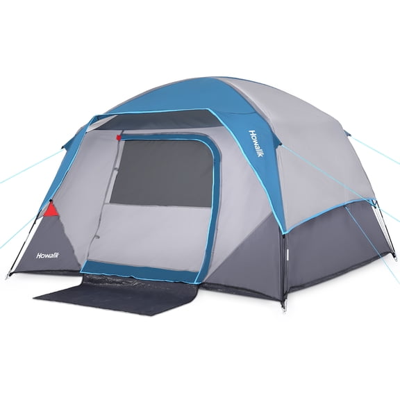 Camping Tent, Tent for Camping, Easy Set up Camping Tent 4 Person and 6 Person for Hiking Backpacking Traveling Outdoor, Light Blue, 2.8ft (L) x 7ft (W) x 58inH)