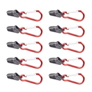 Camping Tent Tighten Lock Grip Clamp with Carabiner for Outdoor Tarp Awning Clamp Clips Camping Tent Snaps Hangers Clips