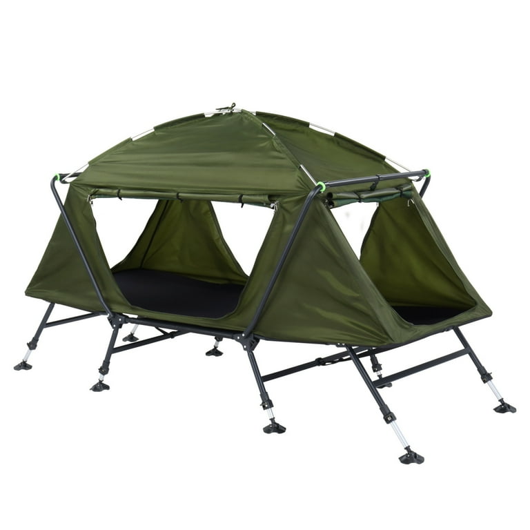 Camping Tent with Adjustable Legs and Military Cot, Portable