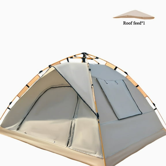Camping Tent with Sun & Rain Protection, Quick Setup, Mesh Screen & Removable Ceiling, Reinforced Design for Outdoor Adventures and Family Use, White