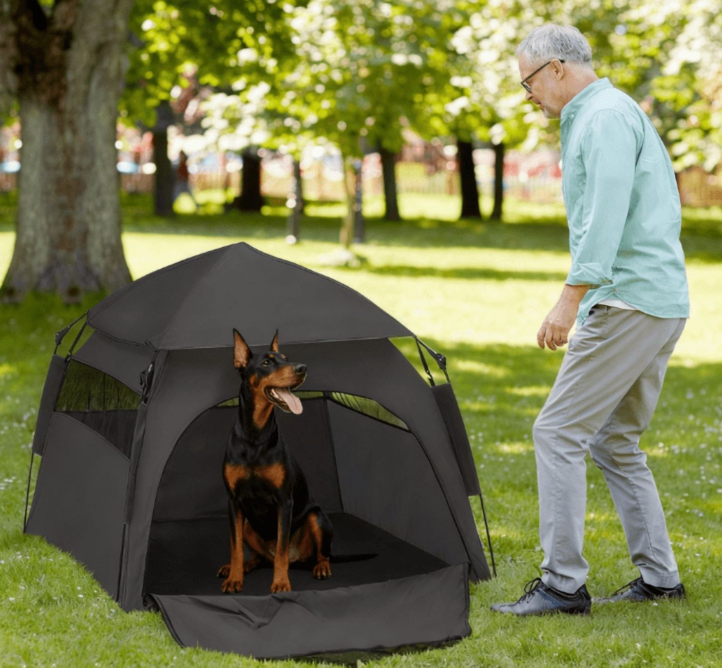 Camping Tents Dog Tent with Carry Bag, for Beach, Backyard, Home, Dark Gray,Backpacking Tents