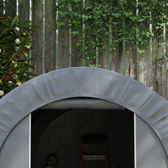 Camping Tents Outsunny 6' x 8' Garden Storage Tent, Heavy Duty Outdoor Shed, Waterproof Portable Shed Storage Shelter with Galvanized Metal Frame for Bike, Motorcycle, Garden Tools, Gray,Backpacking