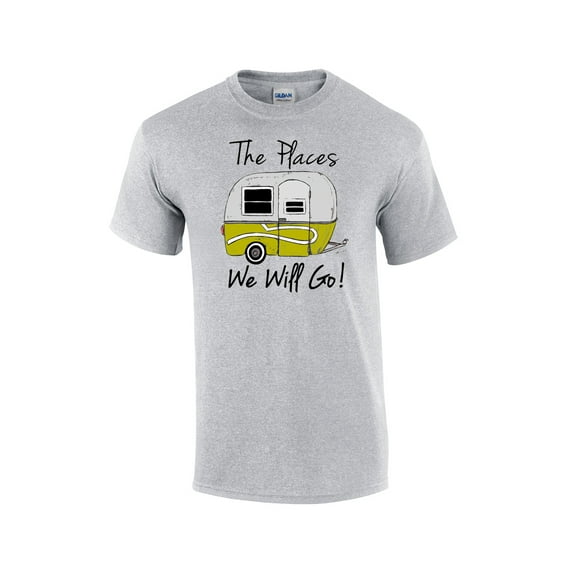 Camping The Places We Will Go! Adult Short Sleeve T-shirt-Sportsgray-5Xl