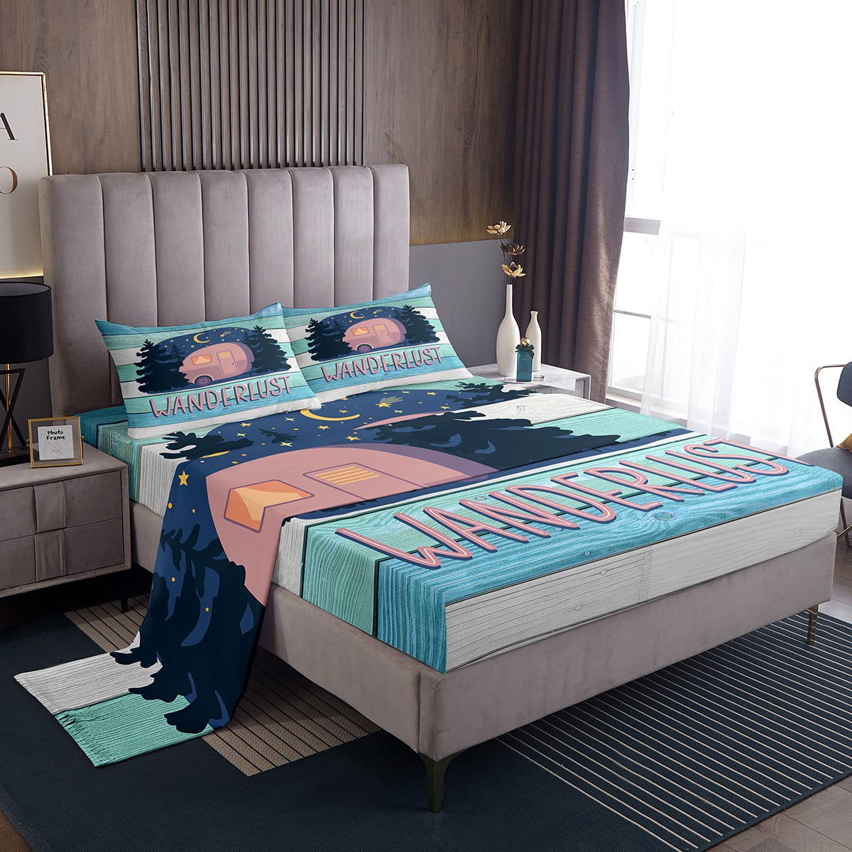 Camping Theme Sheets Camper Sheet Set Camping Car Rv Travel Trailers