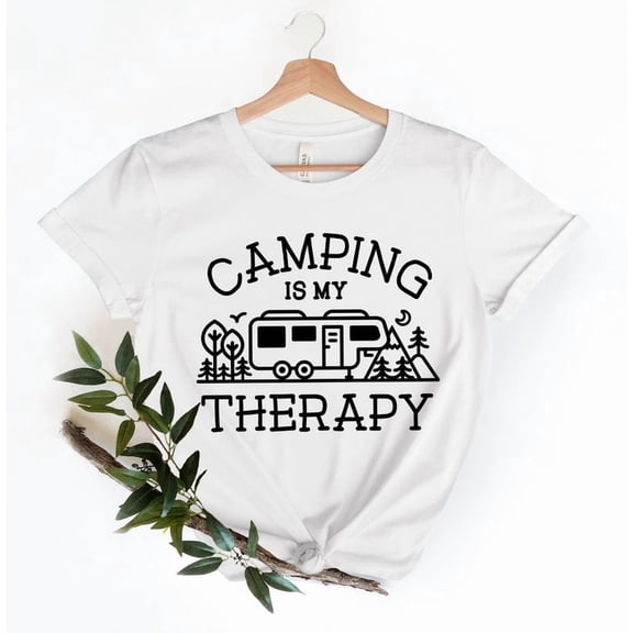 Camping Is My Therapy Shirt, Camping Tshirt, Funny Camping Shirt, Camping Lover Shirt, Summer Camp Shirt, Adventure Shirt WHITE Unisex S-5XL Hot Trending Shirt, Vintage Birthday Gift