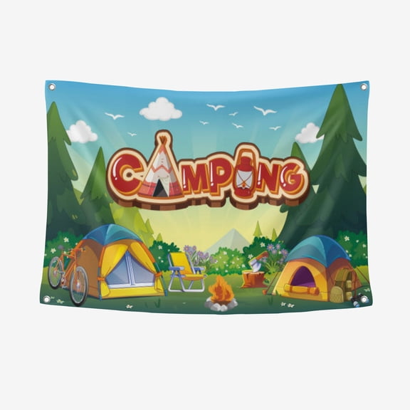 Camping Thickened Polyester Background Cloth - Heat Transfer Printing HD non-Fading Indoor And Outdoor Wear-Resistant Decorative Cloth 3.28*4.92FT/100*150CM
