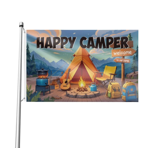 Camping Thickened Polyester Double-sided Decorative Flag - Fade Resistance, Wind Protection And Sun Protection Four Seasons Outdoor General Use 12*18IN