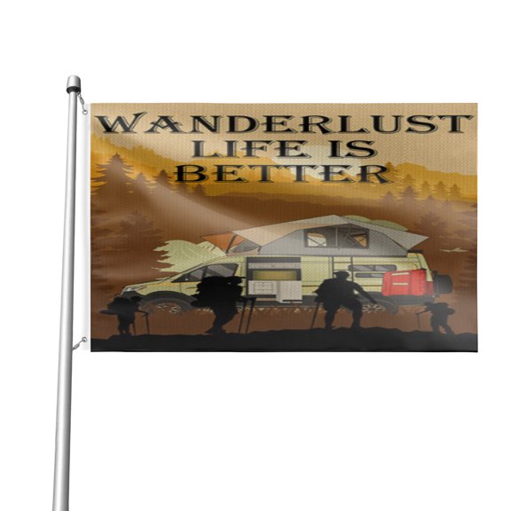 Camping Thickened Polyester Double-sided Decorative Flag - Fade Resistance, Wind Protection And Sun Protection Four Seasons Outdoor General Use 12*18IN