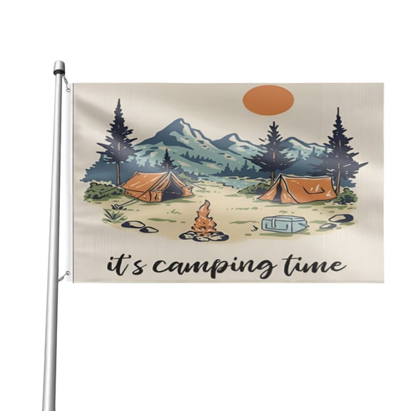 Camping Thickened Polyester Double-sided Decorative Flag - Fade Resistance, Wind Protection And Sun Protection Four Seasons Outdoor General Use 12*18IN