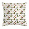 thumbnail image 1 of Camping Throw Pillow Cushion Cover, Campfire Map Lantern Guitar and Compass Discovery in Woodland Boys Kids Cartoon, Decorative Square Accent Pillow Case, 18 X 18 Inches, Multicolor, by Ambesonne, 1 of 2