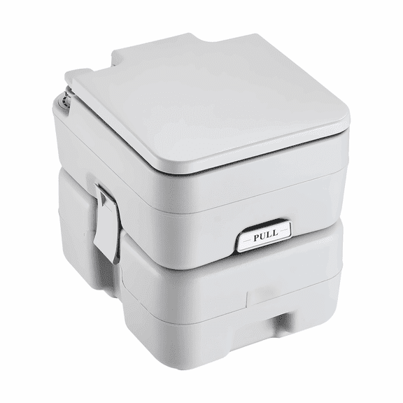 Camping Toilet Portable, 5.3 Gal Waste & 3.2 Gal Flush, Pressurized Flush Commode, Leak-Proof Travel Toilet for RV, Boat, Camping, Road Trips