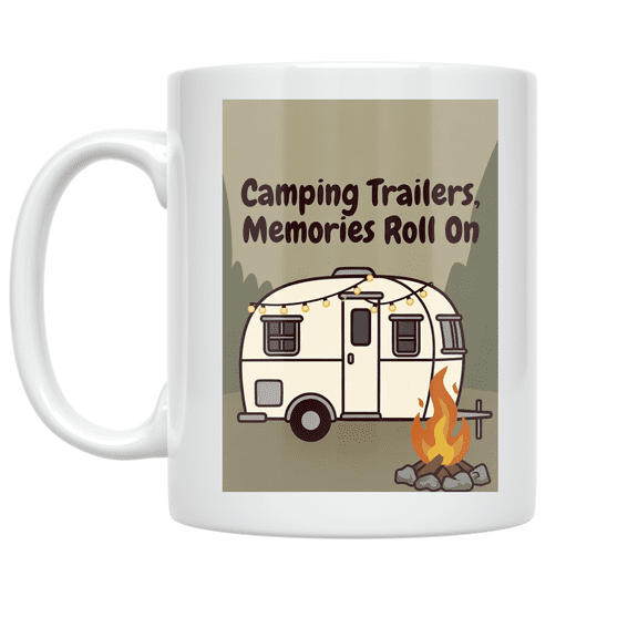Camping Trailers Memories Roll On - Camping Enthusiast - 11 oz Ceramic Coffee Mug