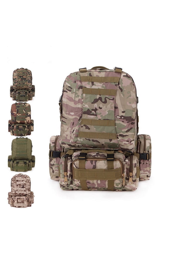 Camping Travel Bag Oxford Cloth Outdoor Backpack Army Camouflage,Dead leaves