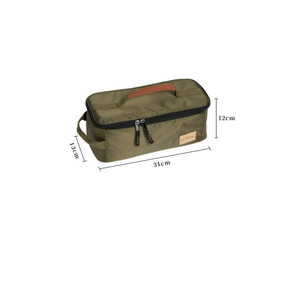 Camping Travel Cooking Utensils Organizer Travel Bag with Net Pockets,Portable Pouch for BBQ Camp Cookware Kitchen Kit empty box (green)