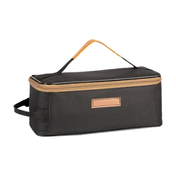 Camping Travel Cookware Organizer Bag Cooking Utensils Storge Portable Pouch for Outdoor Barbecue Camping Cooking Spoon Chopsticks Organizing,5.12x12.2x4.72in(Black)