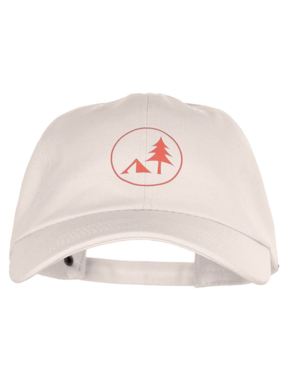 Camping Tree Heat Transfer Washed Cap - Beige OSFM