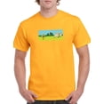 thumbnail image 1 of Camping Trip Graphic Men Gold T-Shirt, Male Medium, 1 of 4