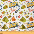 thumbnail image 1 of Camping Upholstery Fabric,Camper Themed Fabric By The Yard,Tent Guitar Indoor Outdoor Fabric,Rv Camper Accessories Decorative Fabric,Plant Botanical Material By The Yard,1 Yard, 1 of 5