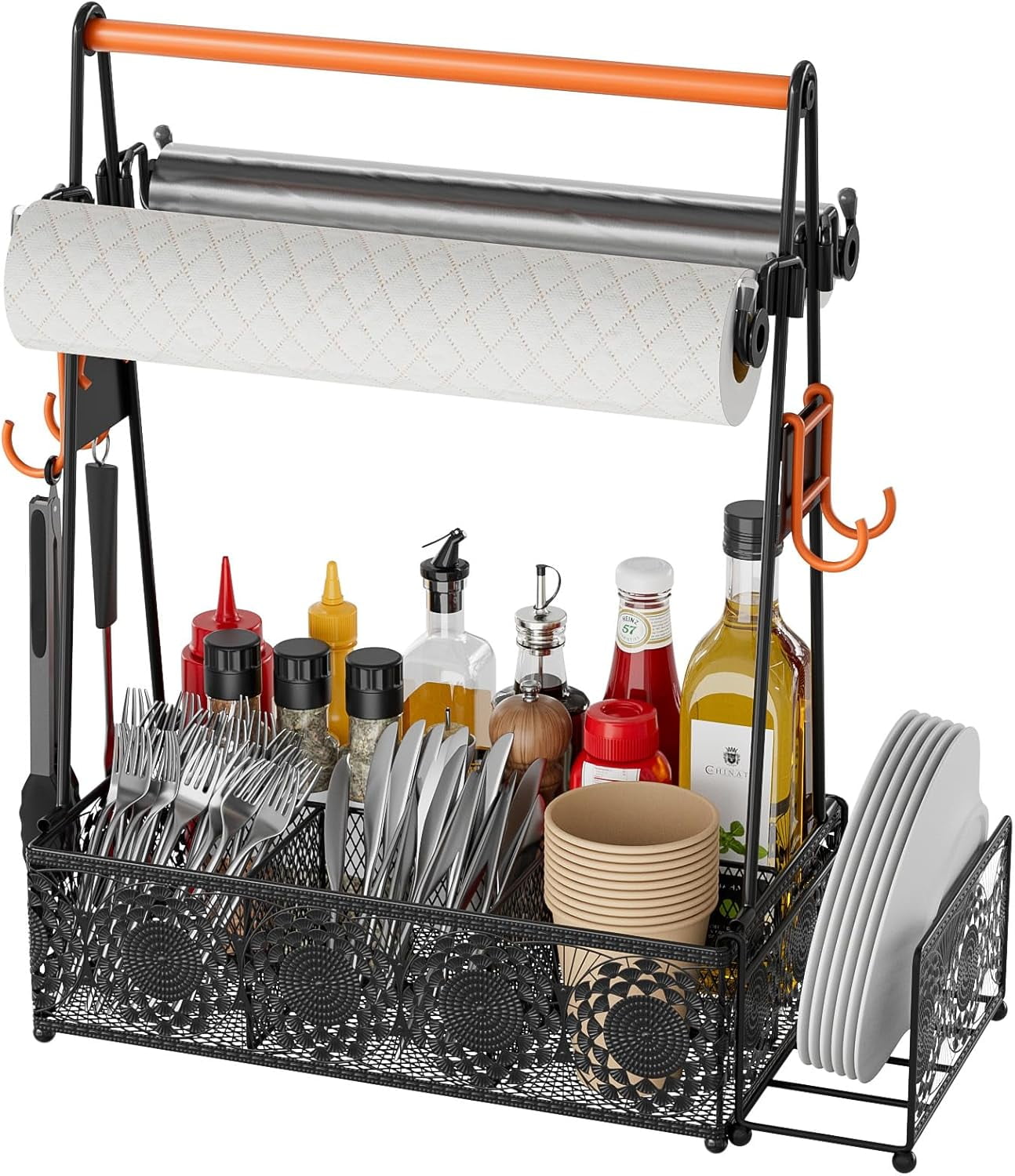 Camping Utensil Grill Holder: BBQ Condiment Griddle Kitchen Organizer ...