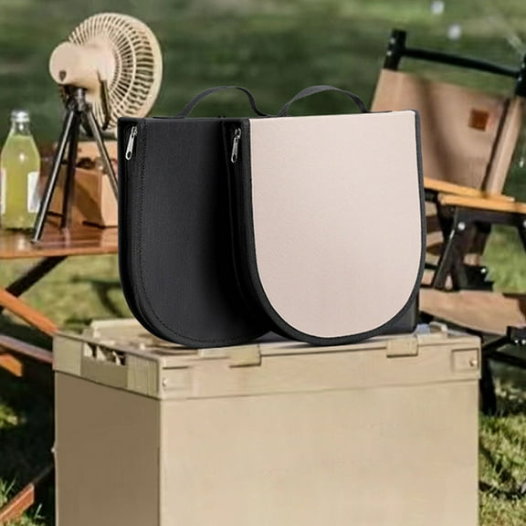 Camping Utensil Storage Bag, Khaki Water-Resistant Oxford Cloth Organizer Pouch with Secure Zipper Closure, Holds Cutlery & Cookware for Outdoor Adventures, Hiking & Picnics FAJHHA